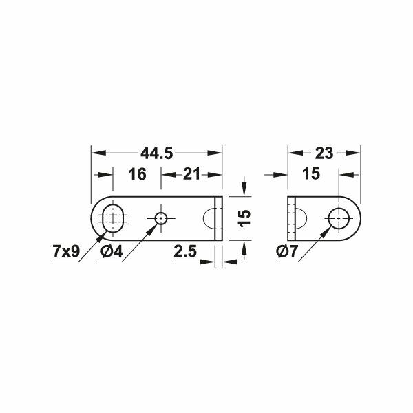 Hafele Köşebent 3 Vida Delikli Çelik Galvaniz