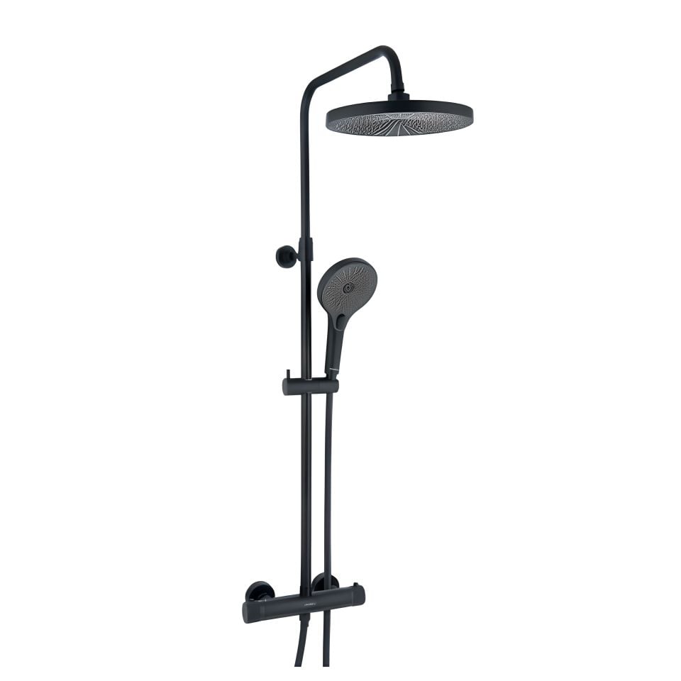 Hafele Kolonlu Duş Sistemi Panda Termo 2 Yönlü Mat Siyah