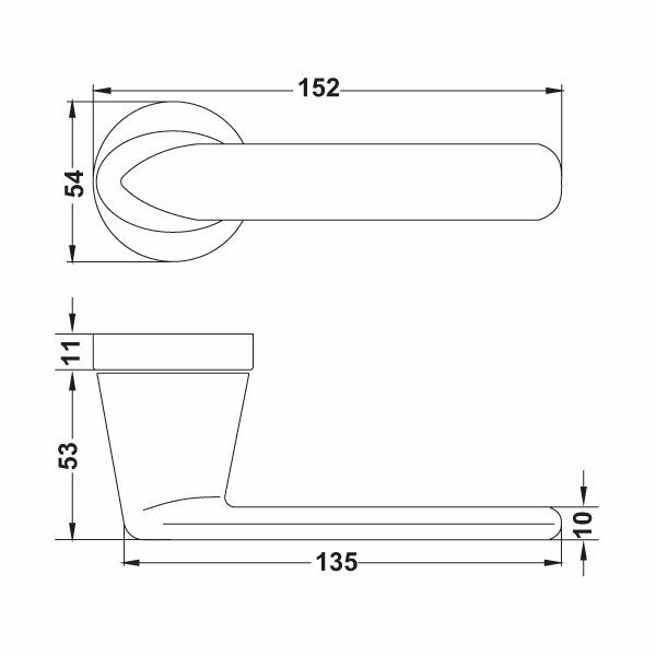 Hafele Kapı Kolu Surf Mat Nikel