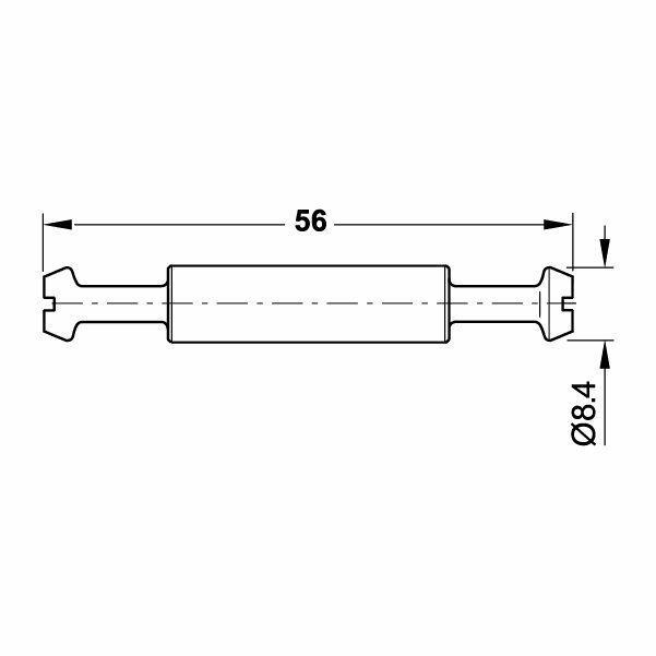 Hafele Maxifix-E Çift Taraflı Mil 56mm (10 Adet), Galvaniz