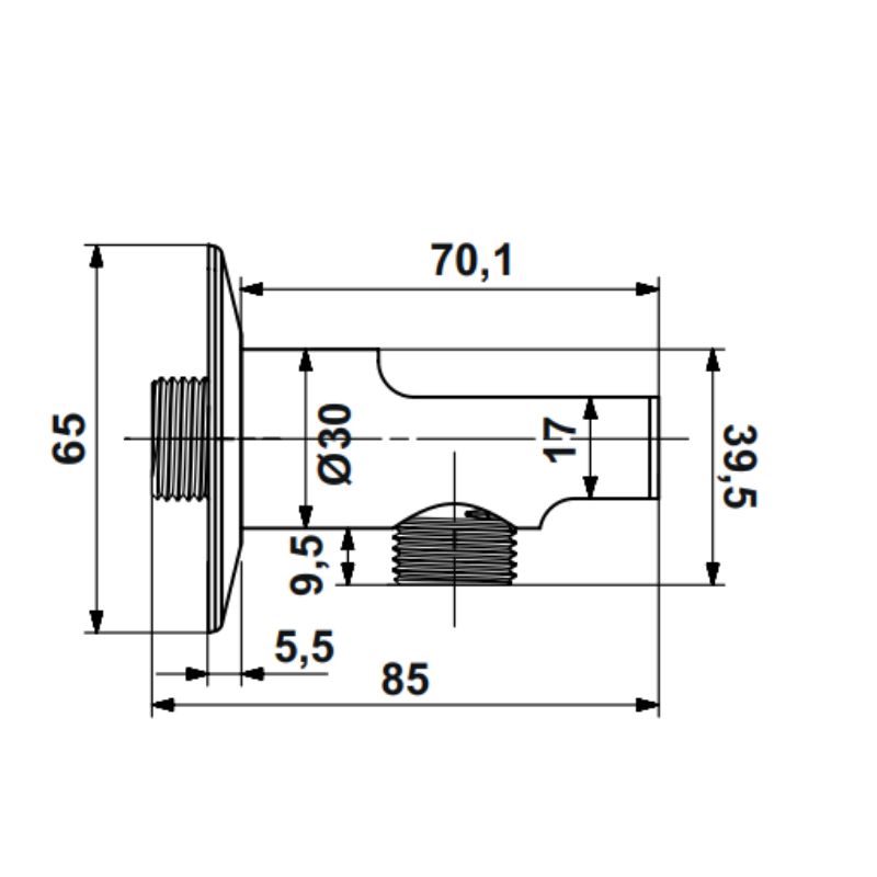 Hafele Askılı El Duşu Çıkışı Fluxo Yuvarlak Mat Siyah