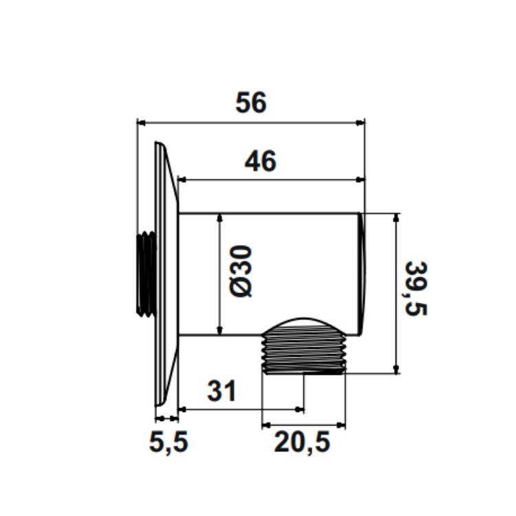 Hafele El Duşu Çıkışı Fluxo Yuvarlak Mat Siyah