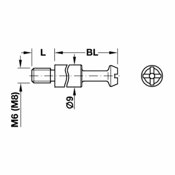 Hafele Maxifix-E Mil 55/M8 /9,5mm (10 Adet), Galvaniz