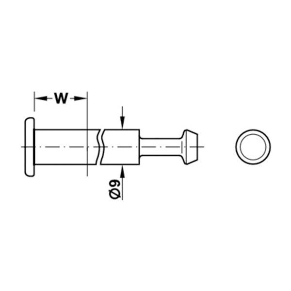 Hafele Maxifix-E Tek Taraflı Kör Mil 35mm (10 Adet), Nikel