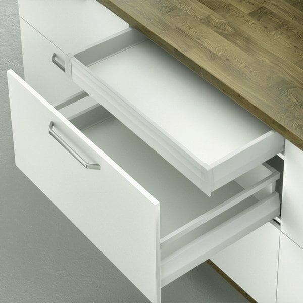 Hafele İç Çekmece Seti Tam Açılım Bordürsüz Frenli 30'luk Vidalı Gri