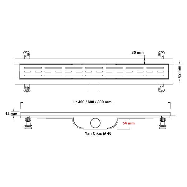 Hafele Collect Duş Kanalı, 60cm