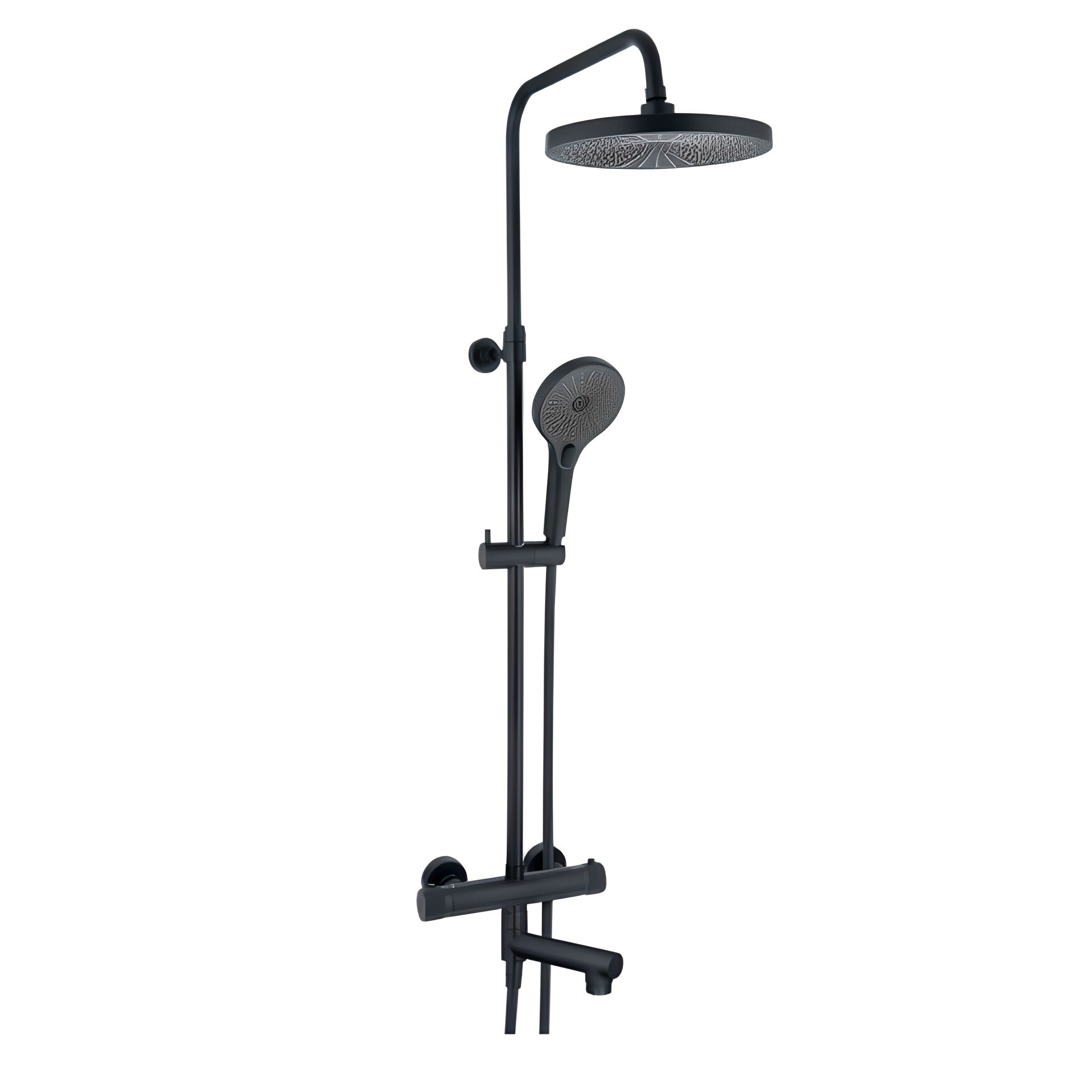 Hafele Kolonlu Duş Sistemi Panda Termo 3 Yönlü Mat Siyah