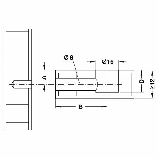 Hafele Minifix Faturasız Gövde 15/18mm (100 Adet), Siyah