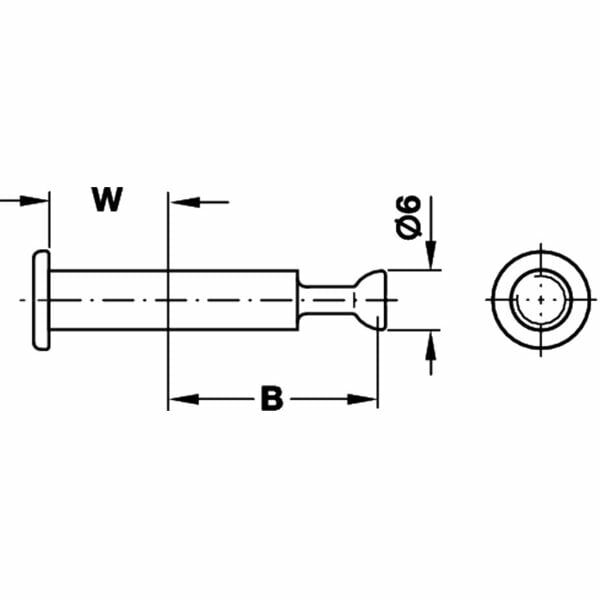 Hafele Minifix Tek Taraflı Kör Mil 19mm (100 Adet),Nikel