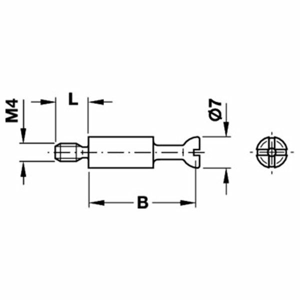Hafele Minifix Mil 34/M4/7,5mm (100 Adet), Ham