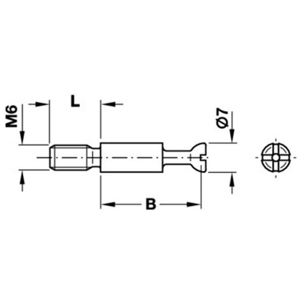 Hafele Minifix Mil 34/M6/12mm (100 Adet), Ham