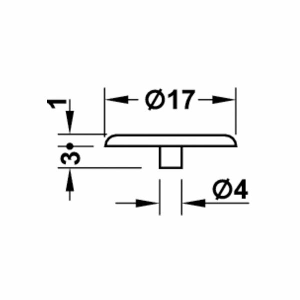 Hafele Minifix Kapak 15mm (500 Adet), Gri Renk