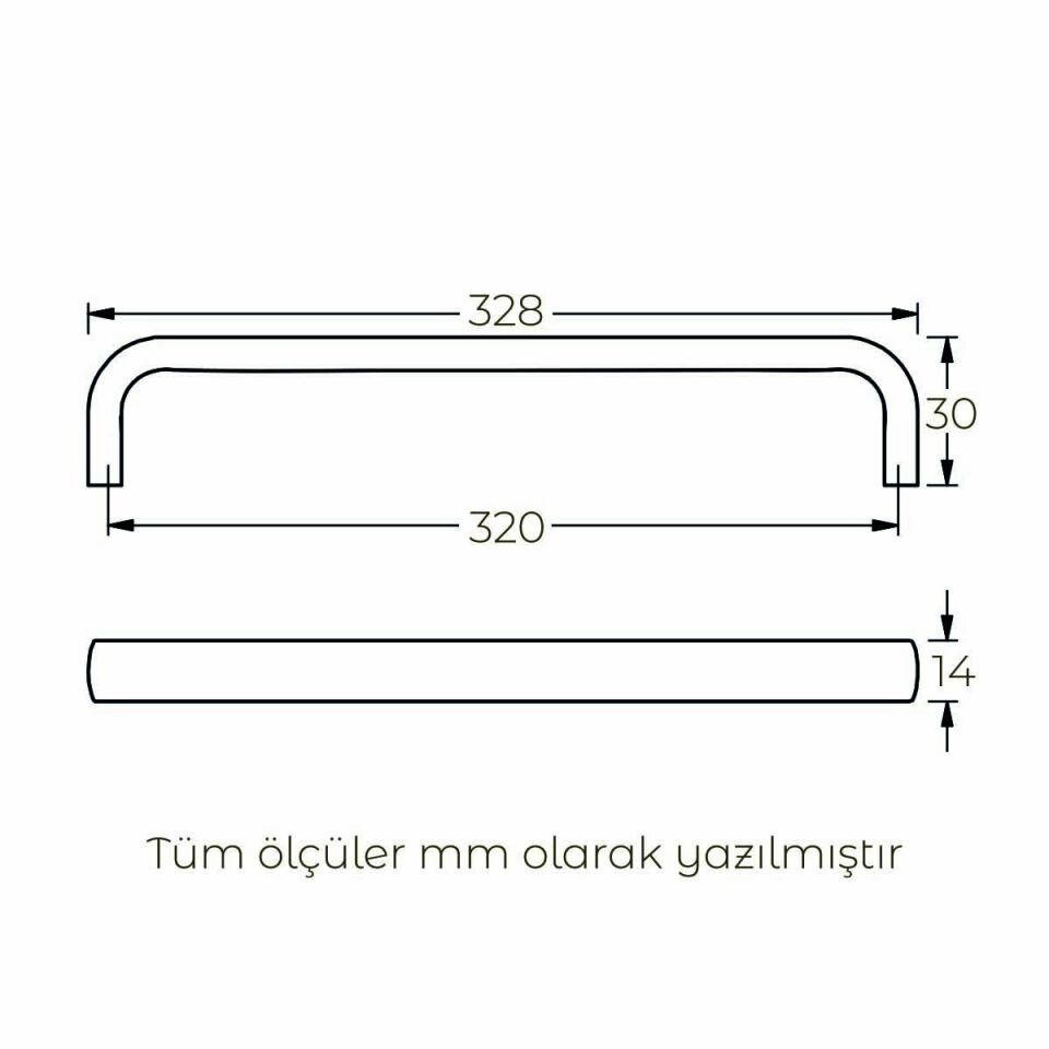 Hafele Mobilya Kulpu Umberto III 320mm Paslanmaz Çelik