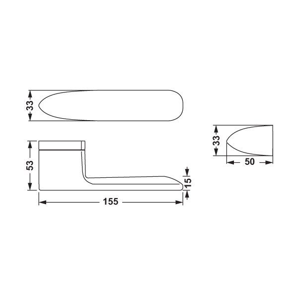 Hafele Kapı Kolu Seti Gemini Banyo WC Mat Nikel