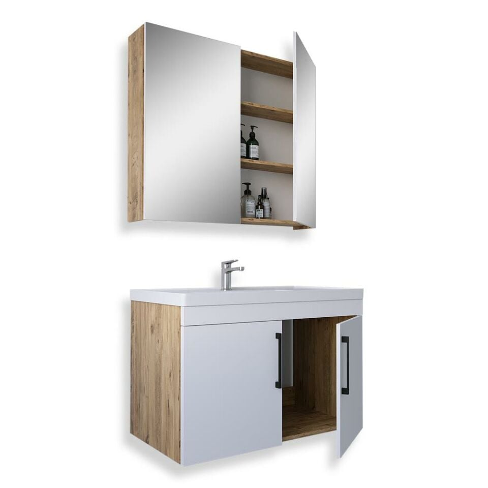 Teta Home Yalova 65 Cm Mdf Banyo Dolabı Seti