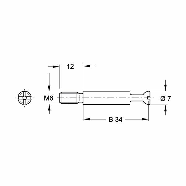Hafele Minifix Mil 34/M6/12mm (100 Adet), Galvaniz