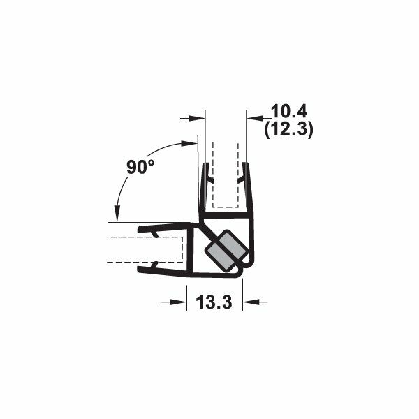 Hafele Mıknatıslı Cam Kapı Fitili 90 Derece 10-12/2500mm