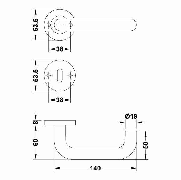 Hafele Kapı Kolu Seti Roland ll-M Oda Paslanmaz Çelik Mat