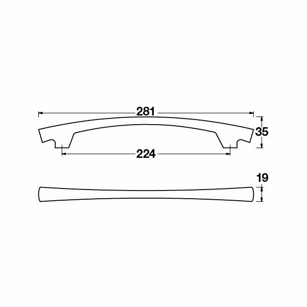 Hafele Mobilya Kulpu Arco 224mm Mat Siyah