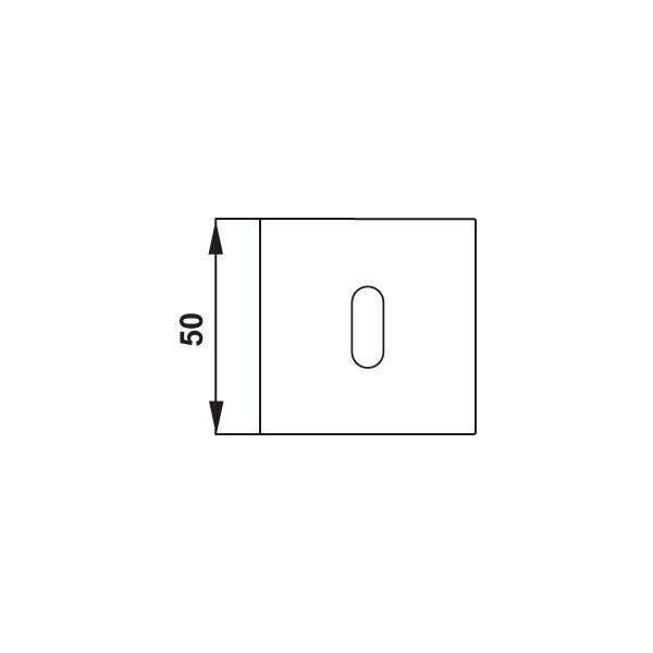 Hafele Kare Wc Kapı Kolu Rozeti 50mm, Parlak Krom Renk