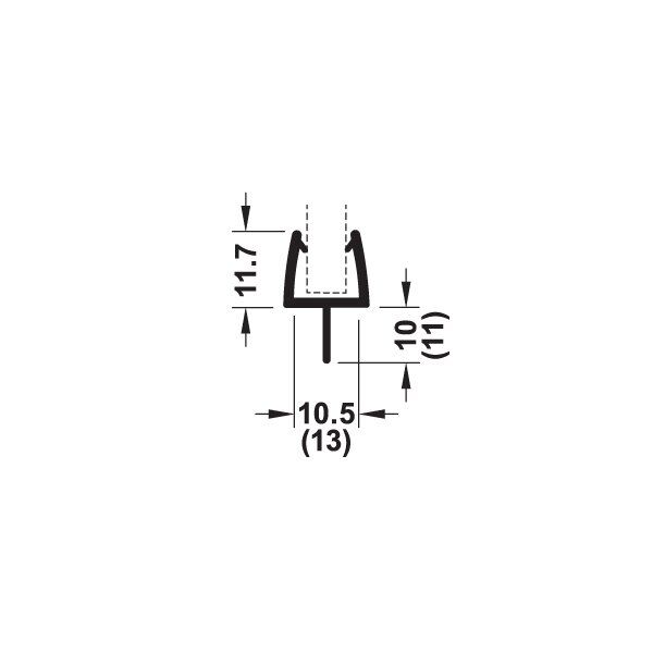 Hafele Mıknatıslı Cam Kapı Fitili 90 Derece 8-10/2500mm
