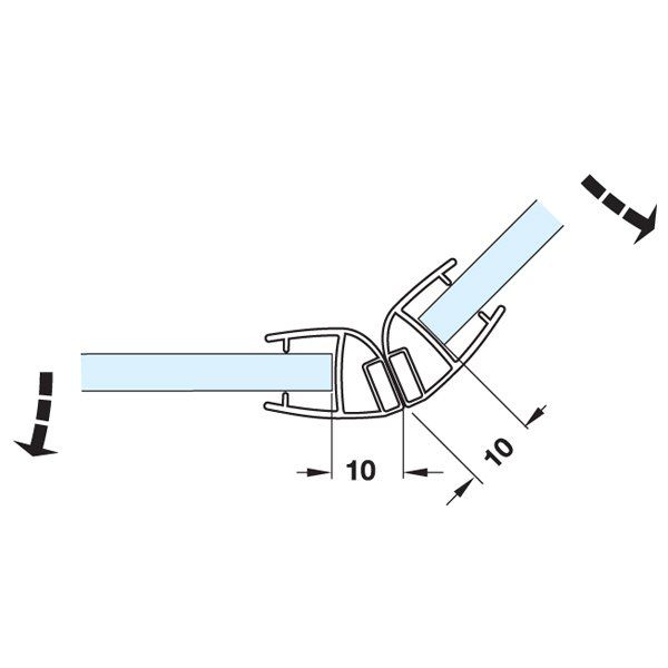 Hafele Mıknatıslı Cam Kapı Fitili 135 Derece 8-10/2500mm