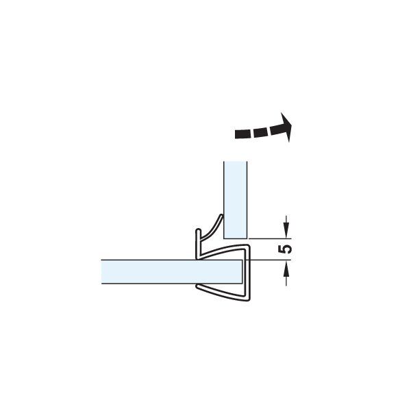 Hafele Cam Kapı Fitili Cam-Cam 90 Derece 8-10/2500mm