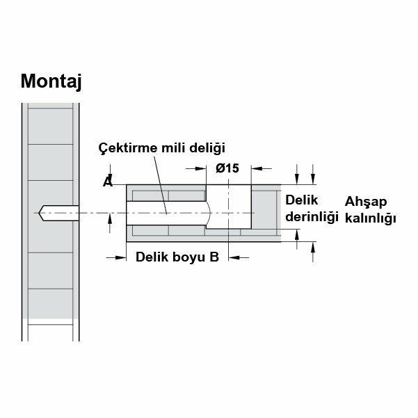 Hafele Minifix Faturasız Gövde 15/18mm Nikel Renk (100 Adet)
