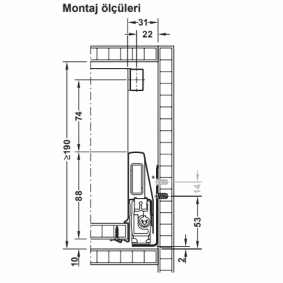 Hafele İç Çekmece Seti 120'lik Modül İçin Kare Bordürlü 30'luk Beyaz