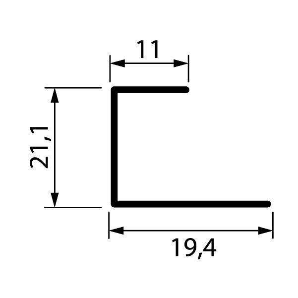 Hafele Profil Kulp Along 2500mm Mat Krom