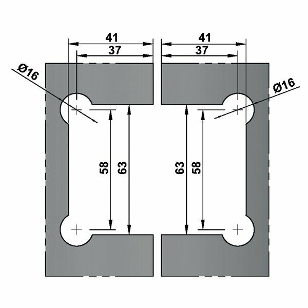 Hafele Duş Menteşesi Cam-Cam 180 Derece Grafit Siyah Renk