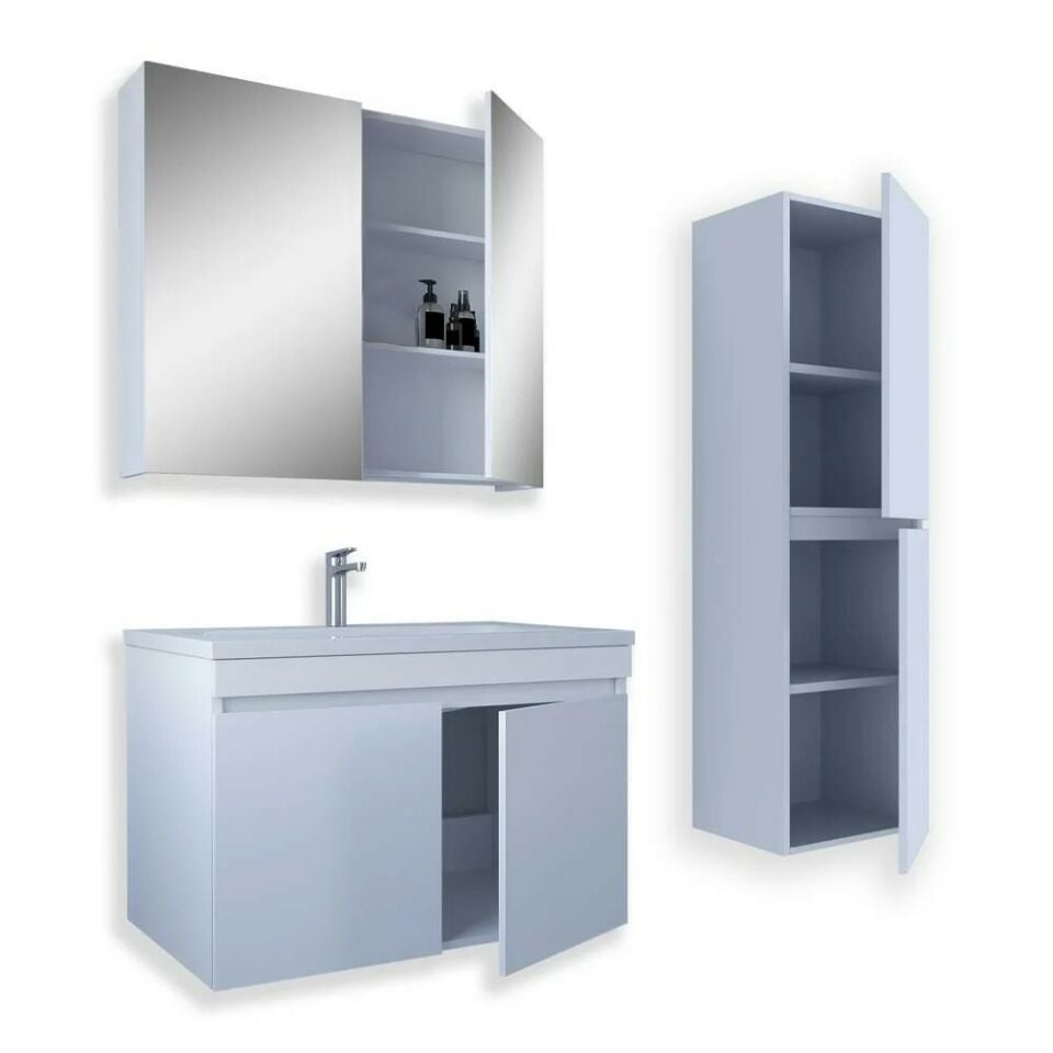 Teta Home Tokyo 65 Cm Mdf Banyo Dolabı Seti + Boy Dolabı