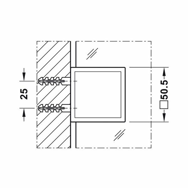 Hafele Cam Tutucu Duvar-Cam 90 Derece Grafit Siyah Renk