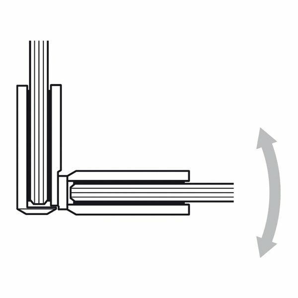 Hafele Duş Menteşesi Cam-Cam 90 Derece Grafit Siyah Renk