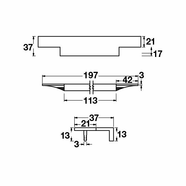 Hafele Profil Kulp Stairway2 197mm Paslanmaz Çelik