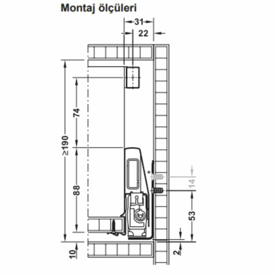 Hafele İç Çekmece Seti 60'lık Modül İçin Kare Bordürlü 30'luk Antrasit
