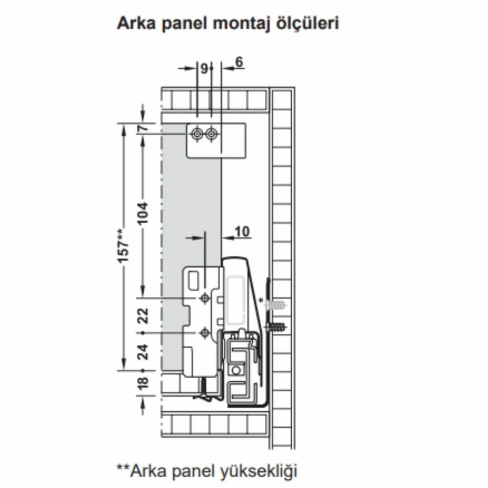 Hafele İç Çekmece Seti 60'lık Modül İçin Kare Bordürlü 30'luk Antrasit