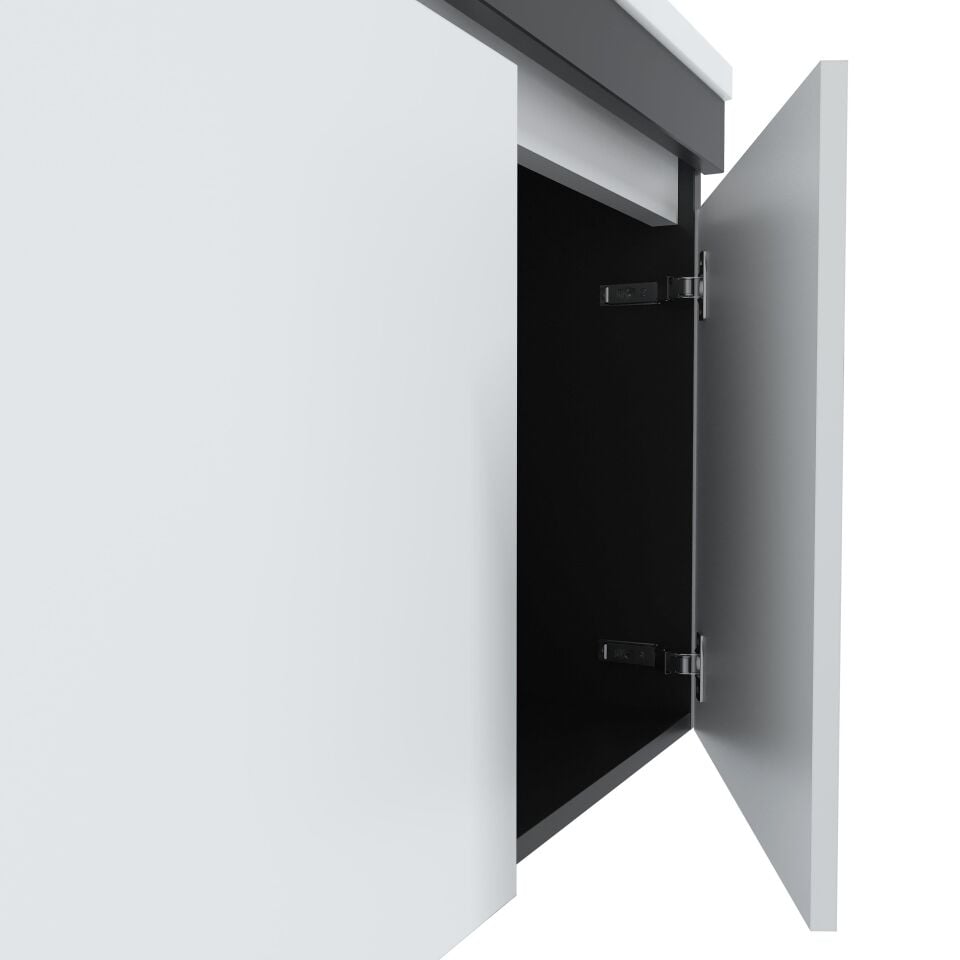 Teta Home Tokyo 65 Cm Mdf Banyo Dolabı Seti + Boy Dolabı Antrasit-Beyaz