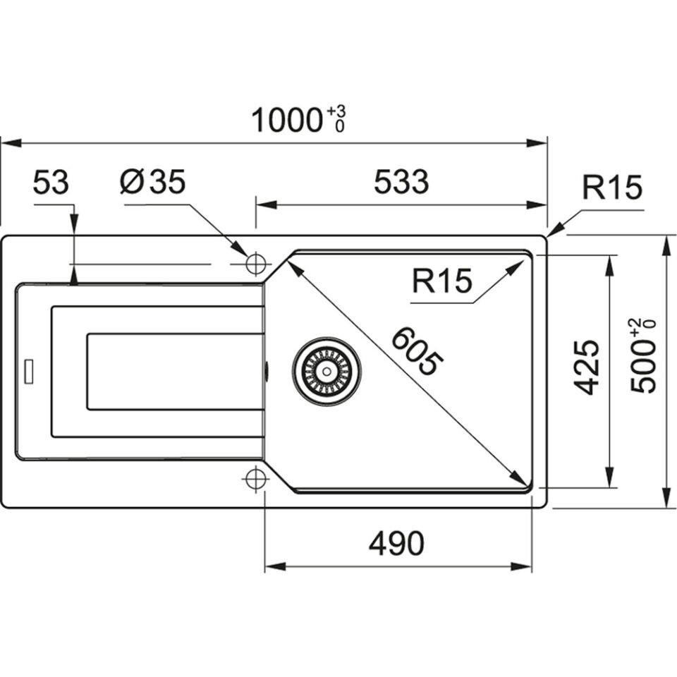 Franke Urban Ubg 611-100 Stone Grey Tek Gözlü Damlalıklı Granit Eviye