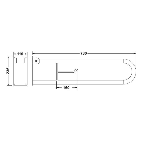 Hafele Tutunma Barı Katlanır Ø32 730X235X110
