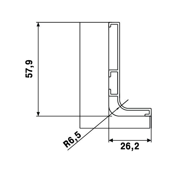 Hafele Profil Kulp Striata-L 4000mm Mat Krom