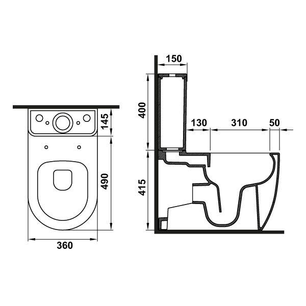 Hafele Yerden Klozet Arena Floor R Parlak Beyaz Renk