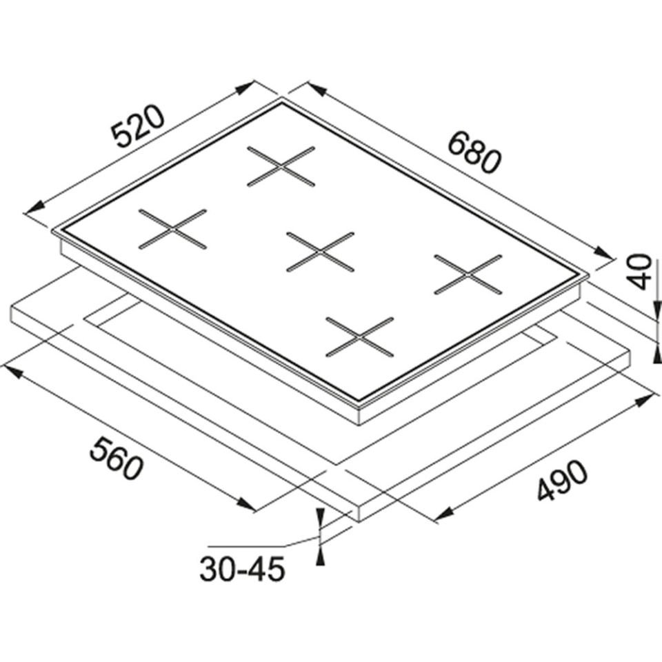Franke Smart Linear Square FHNS 705 4G TC WH C Beyaz Cam Ocak