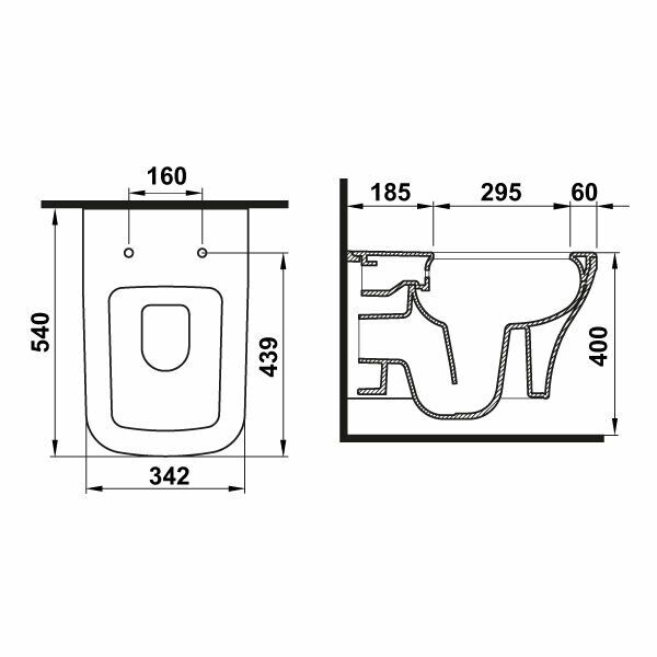 Hafele Asma Klozet Arena Wall S54 Mat Siyah Renk