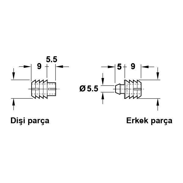 Hafele Bağlantı Dübeli Ø10mm Sökülebilir (100 Adet), Beyaz