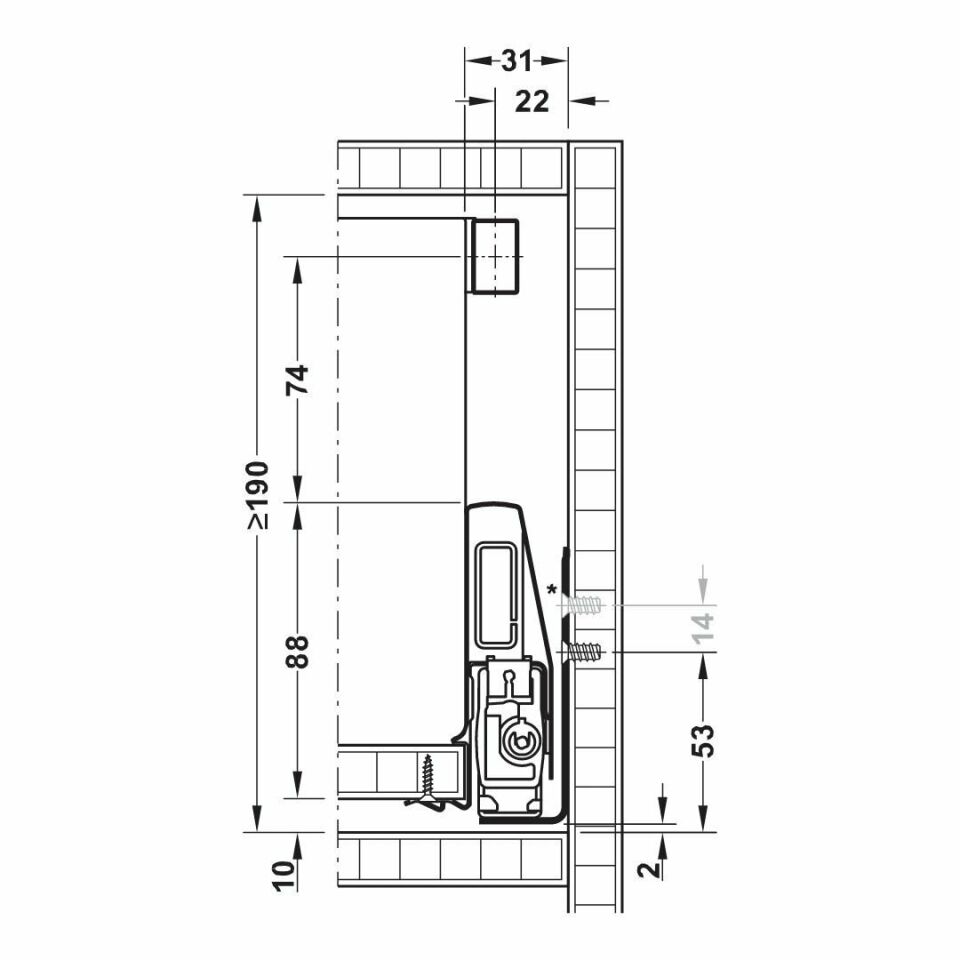 Hafele İç Çekmece Seti 120'lik Modül İçin Kare Bordürlü 45'lik Antrasit