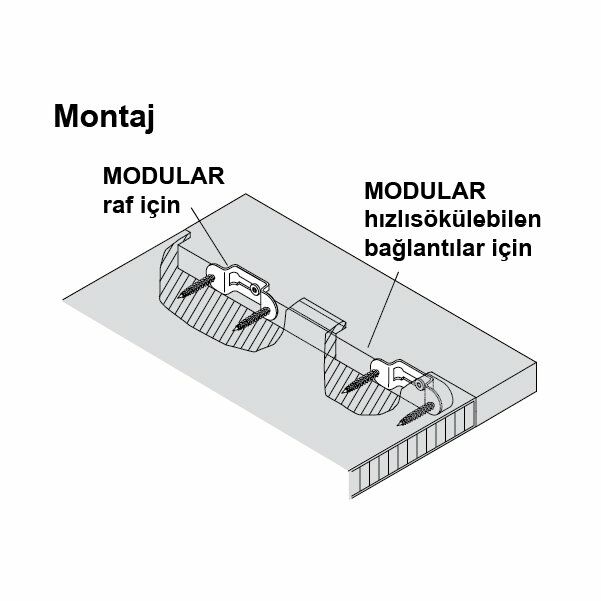 Hafele Modular Raf Bağlantısı 58x13mm (100 Adet)