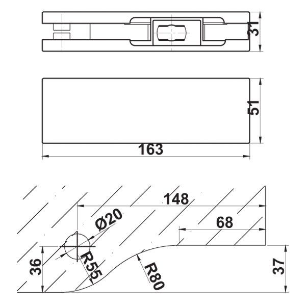 Hafele A Alt Pivot Menteşe P.Çelik Mat
