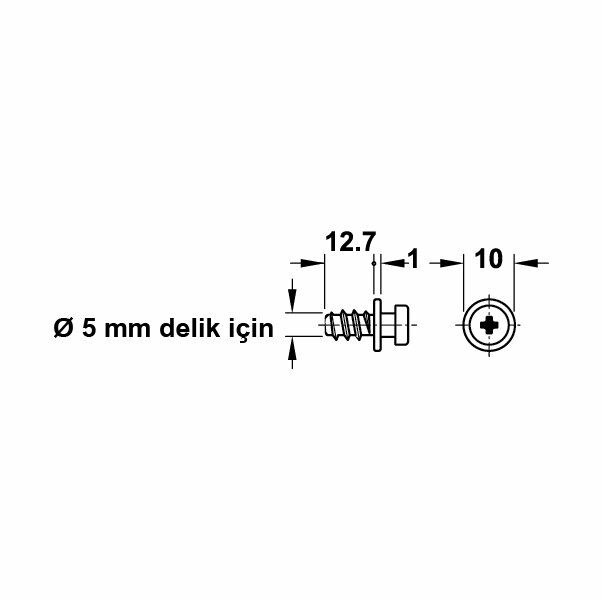 Hafele Modular Raf Bağlantı Vidası 5/12mm (100 Adet)