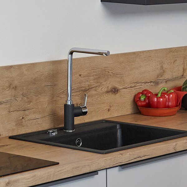 Hafele Adela Granit Eviye 570x510mm, Siyah Renk (Sifonsuz)